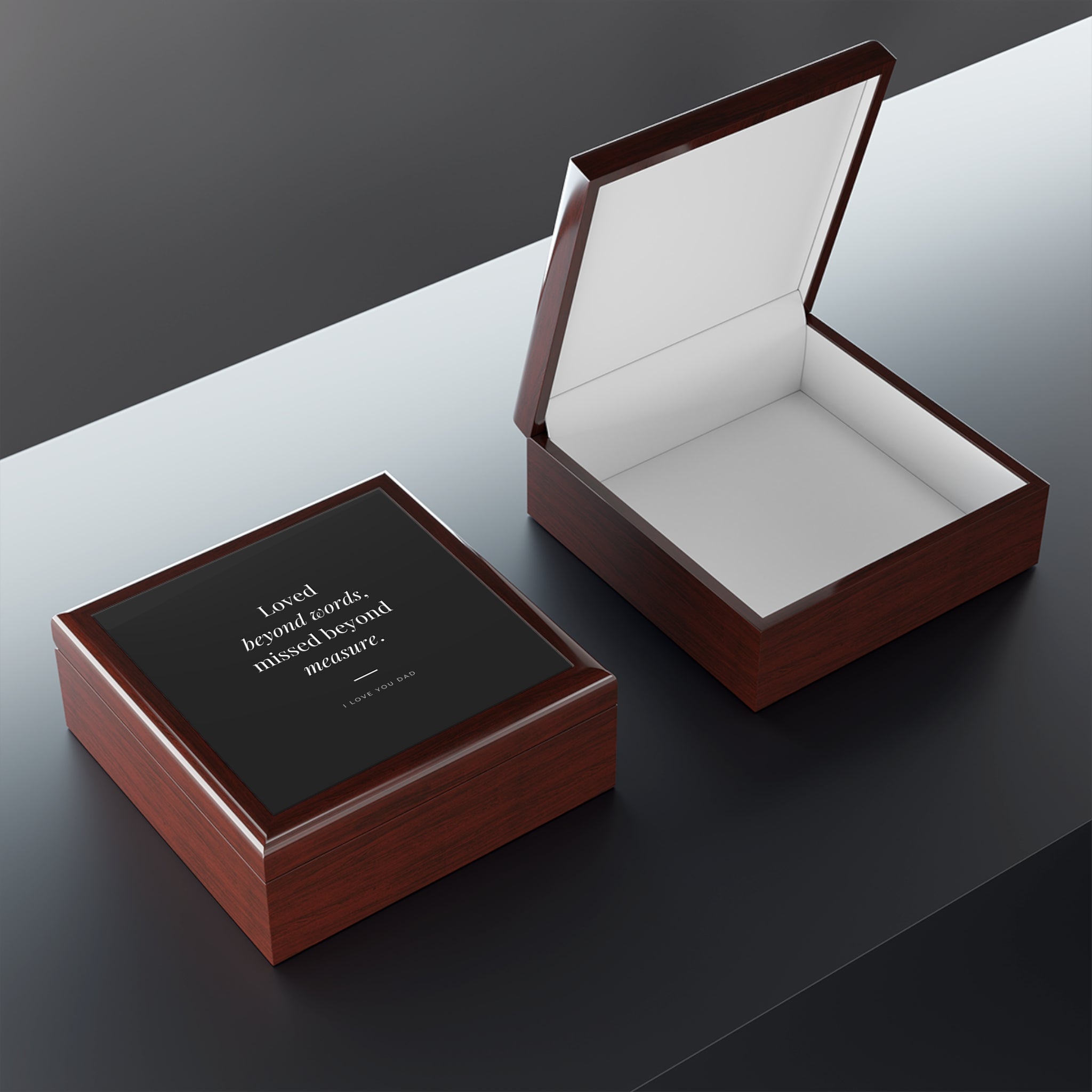 Dad Memorial Box - "Loved beyond words, missed beyond measure" Keepsake