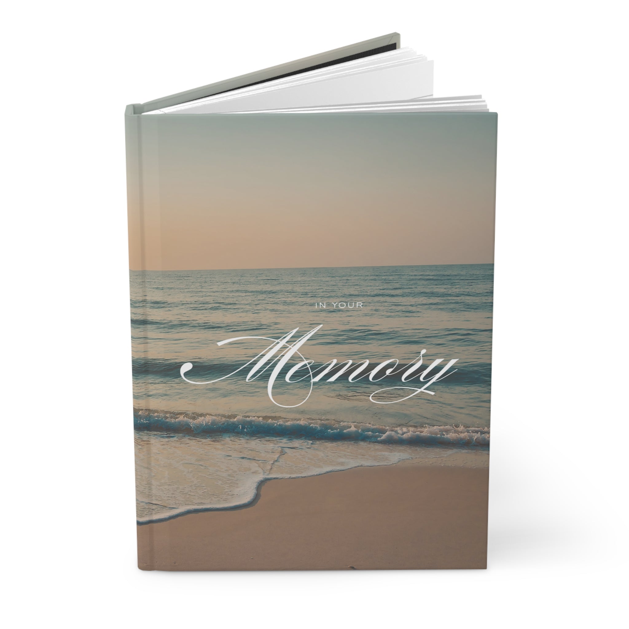 Memory Hardcover Journal — Beach Sunset Keepsake Notebook for Memories & Grief Support