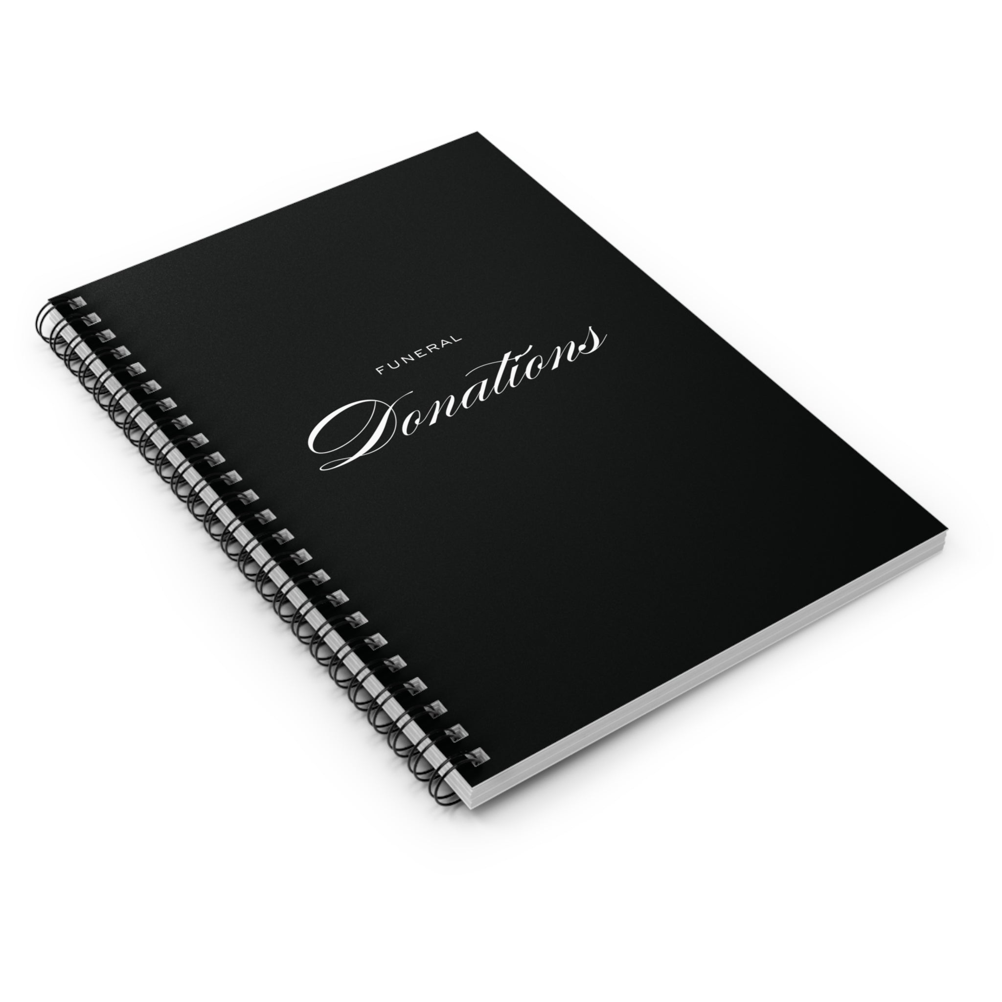 Funeral Donations Spiral Notebook — Memorial Guestbook & Condolence Donation Log