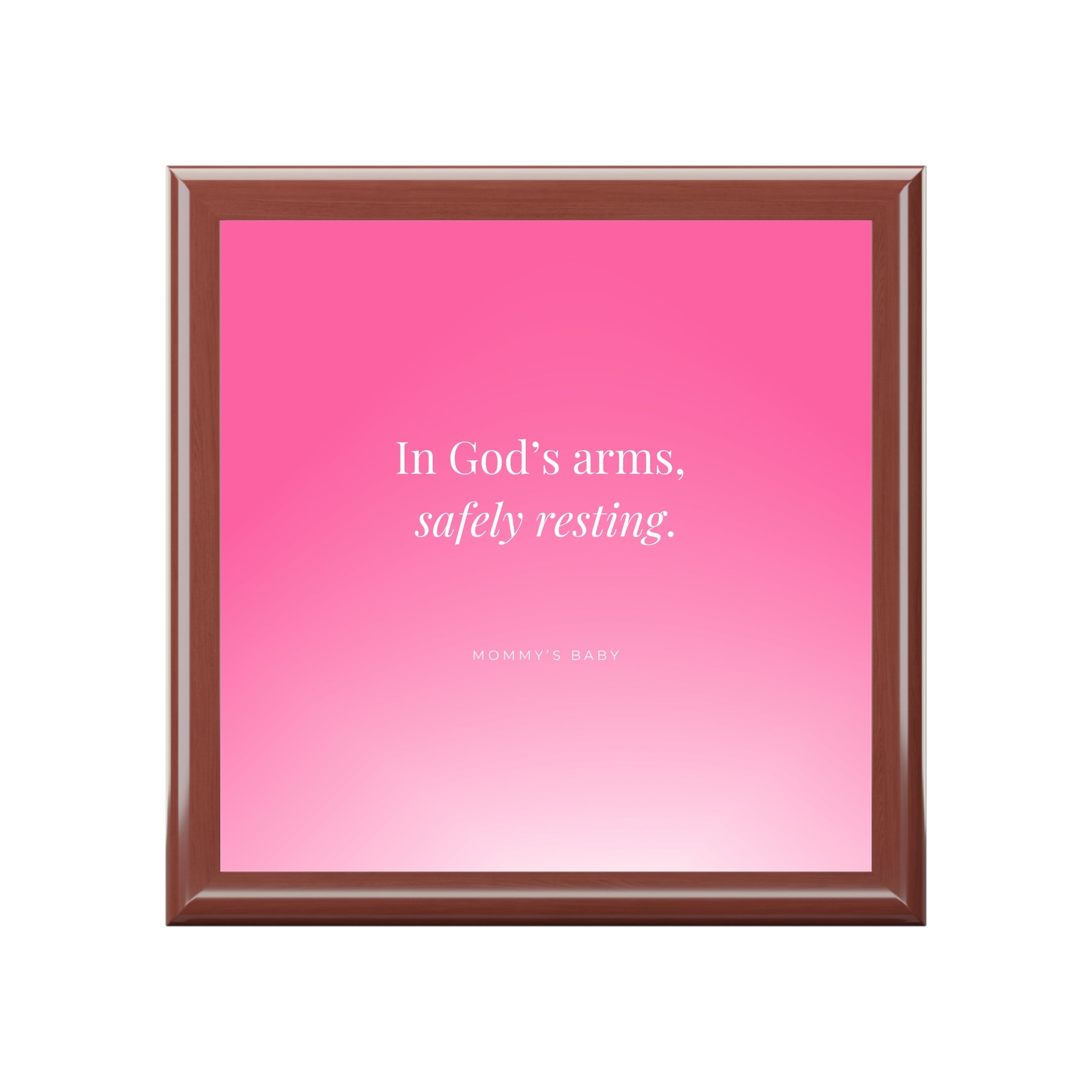 Mommy's Baby Girl - "In God’s Arms, Safely Resting" Keepsake Jewelry Box (Memorial Baby)