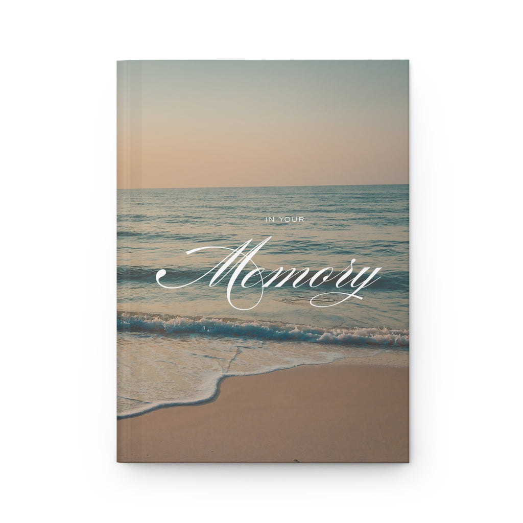 Memory Hardcover Journal — Beach Sunset Keepsake Notebook for Memories & Grief Support