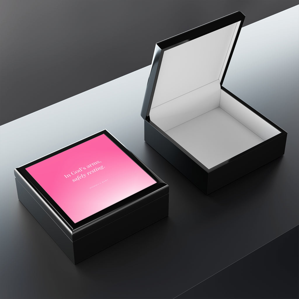 Mommy's Baby Girl - "In God’s Arms, Safely Resting" Keepsake Jewelry Box (Memorial Baby)