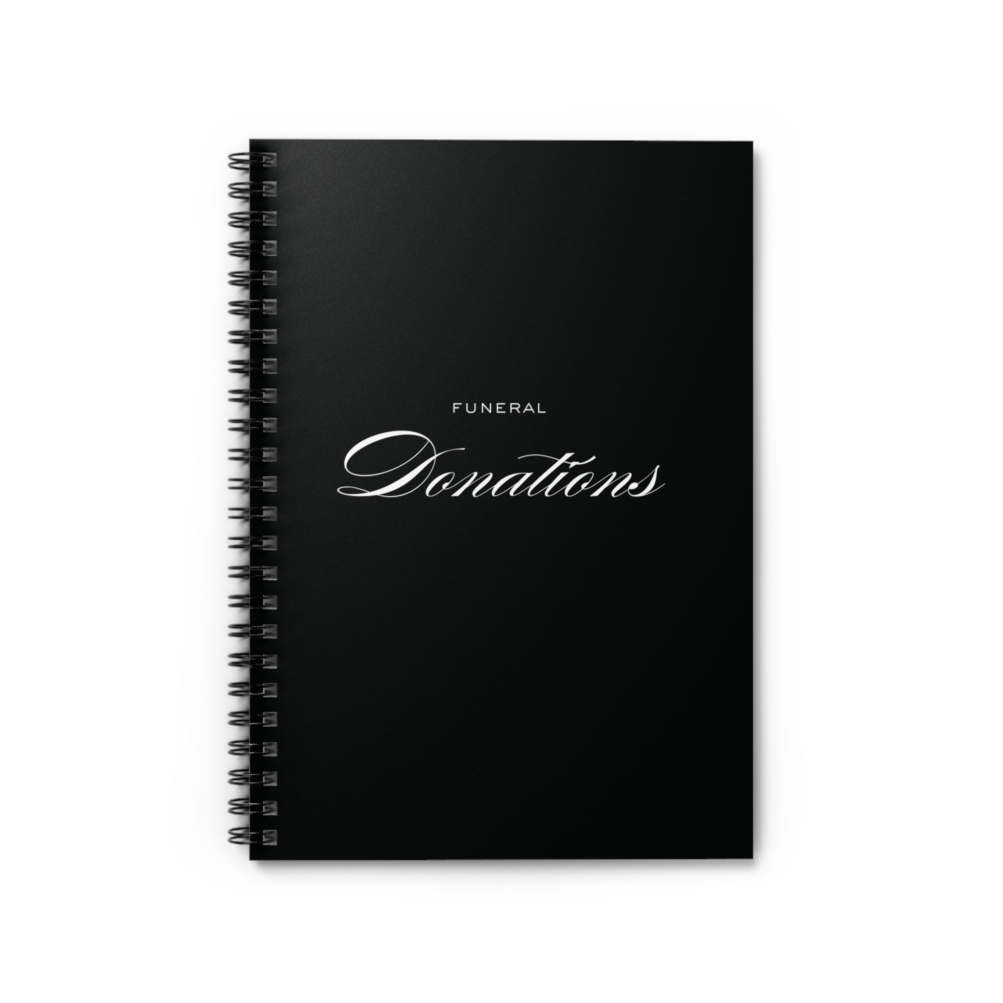 Funeral Donations Spiral Notebook — Memorial Guestbook & Condolence Donation Log