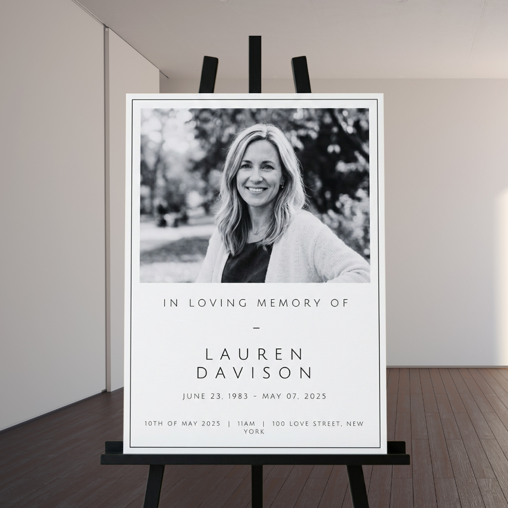 Classic Digital Funeral Poster Template