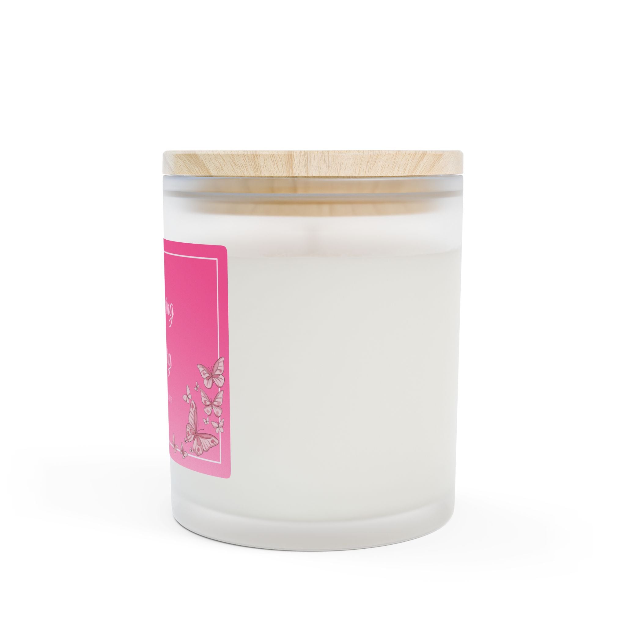 Pink In Loving Memory Frosted Glass Candle – 11oz Memorial Scented Candle