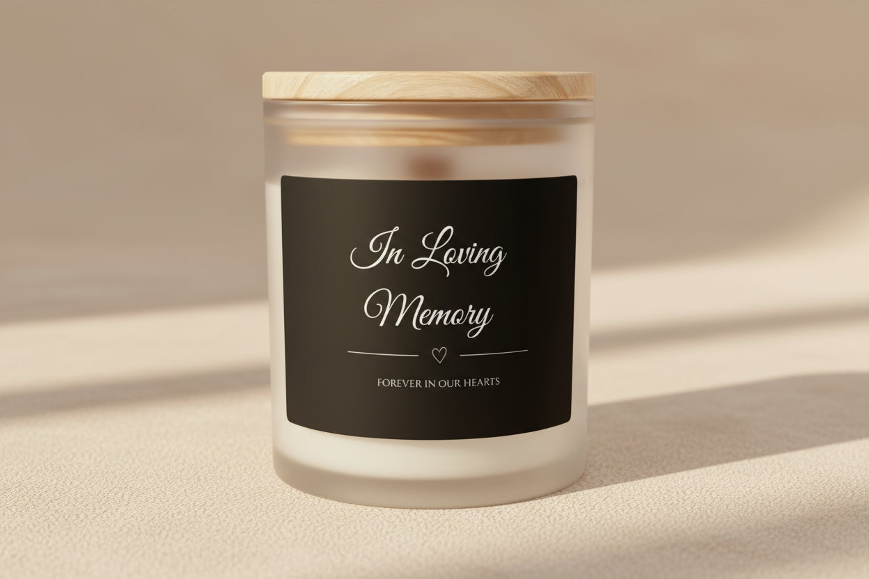 Memorial Frosted Glass Candle — "In Loving Memory" 11oz