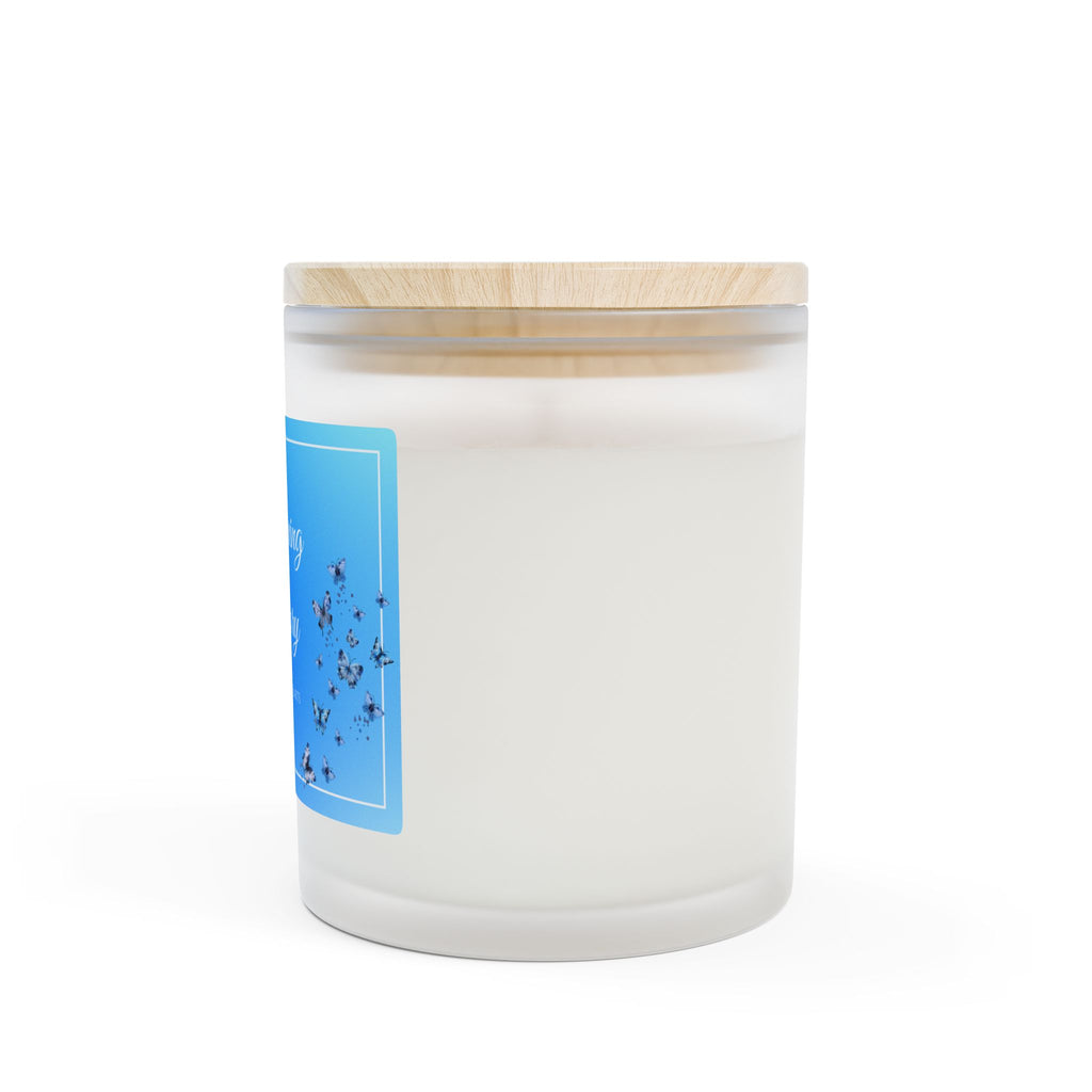 Blue Memorial Frosted Glass Candle — "In Loving Memory" 11oz Bereavement Candle