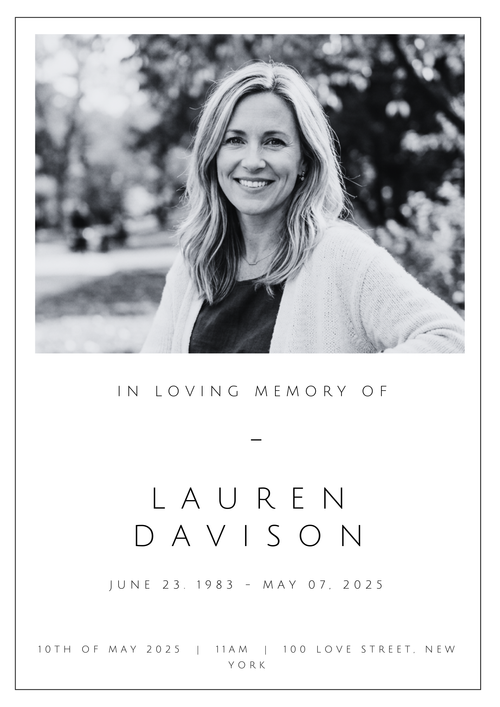 Classic Digital Funeral Poster Template