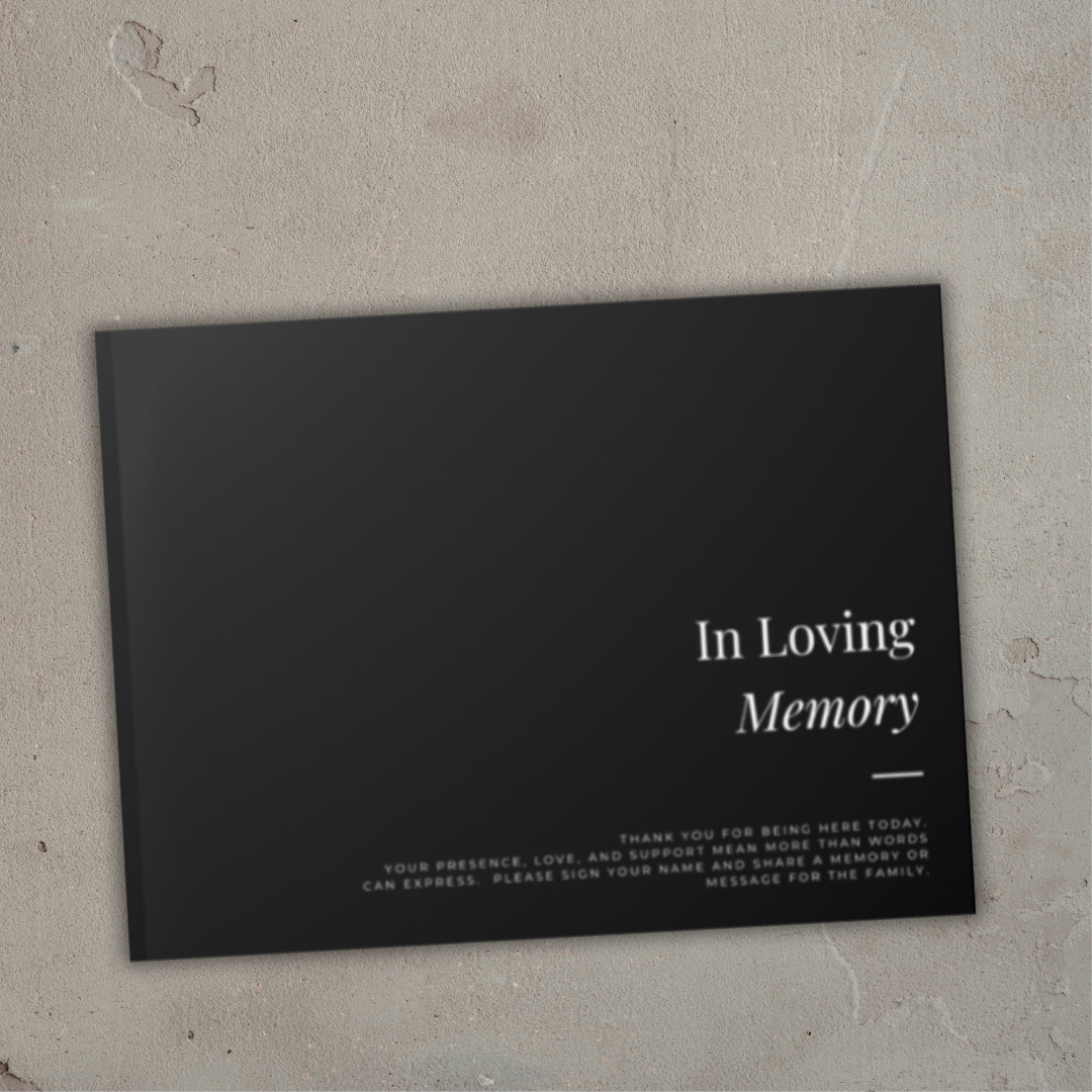 Funeral Guest Book — "In Loving Memory" Memorial Keepsake