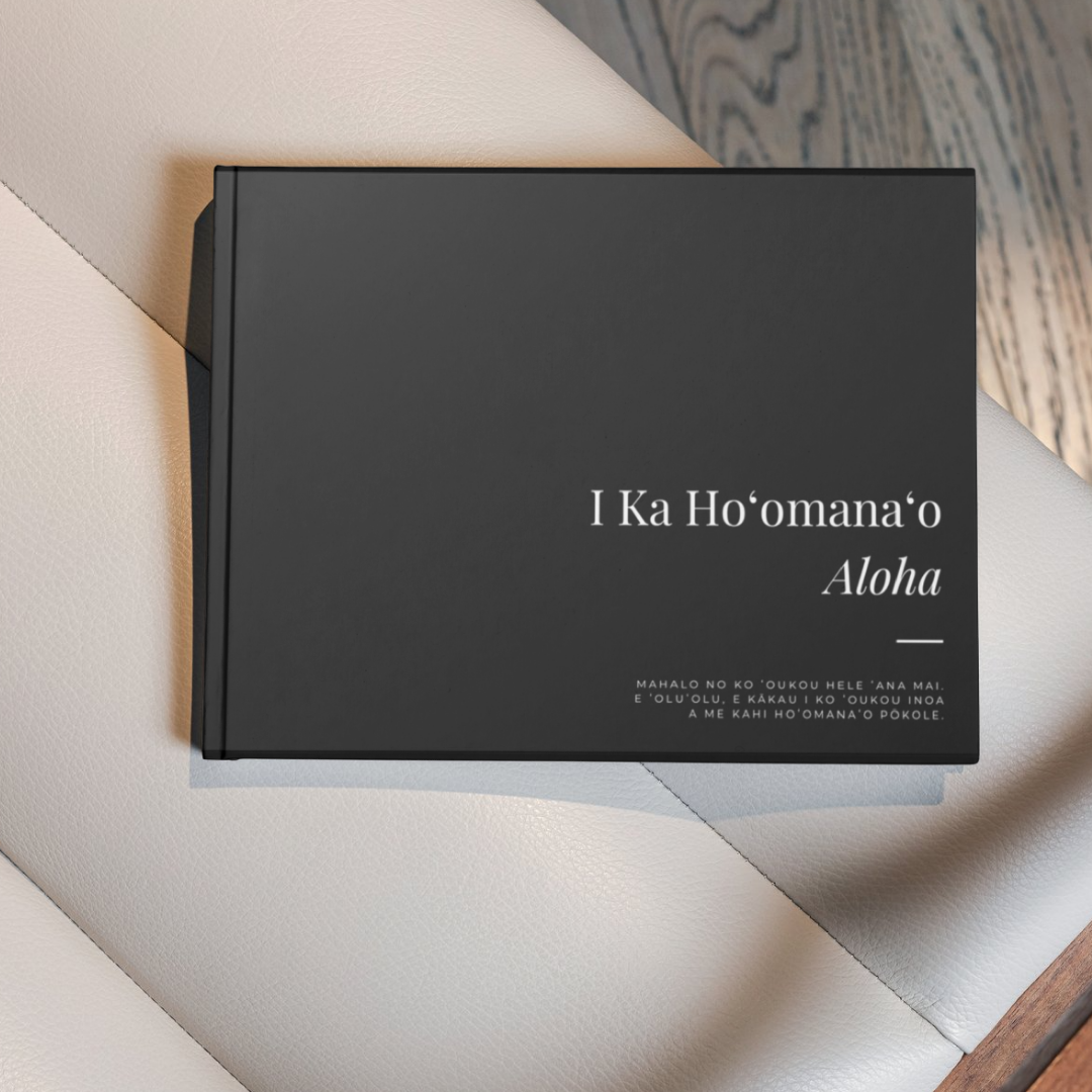 Funeral Guest Book — "I Ka Hoʻomanapō Aloha" Keepsake
