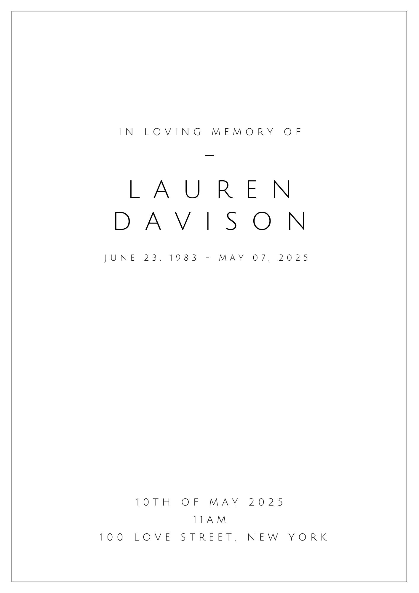 Classic Digital Funeral Program Template