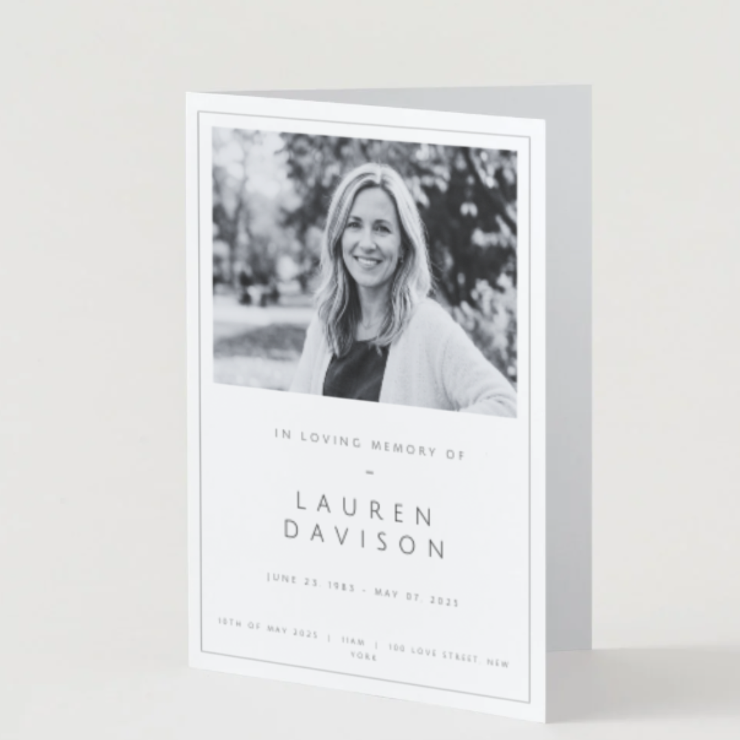 Classic Digital Funeral Program Card Template